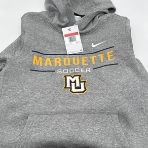 Nike Marquette Golden Eagles Soccer Long Sleeve Hoodie Youth Large Gray NEW - Picture 1 of 9