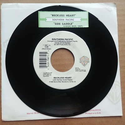 SOUTHERN PACIFIC Reckless Heart 45 7" COUNTRY Vinyl Record Warner Records 1989 Foto 1 de 2
