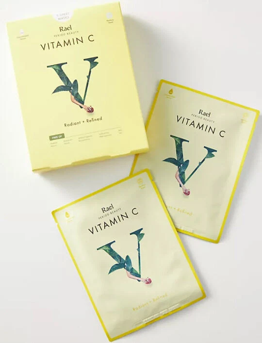 NIB Rael Vitamin C Sheet Mask Set (5 Individually wrapped masks) Full Size ! - Image 1 of 1