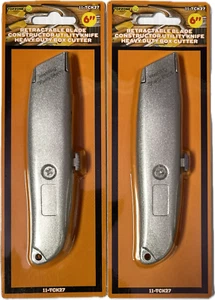 Paquete de 2 cuchillos utilitarios retráctiles retráctiles cuchillos de afeitar duraderos duraderos cortadores de caja - Imagen 1 de 2