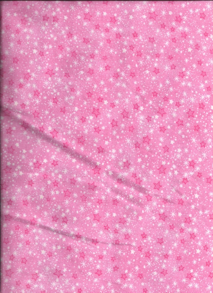 Nuevo Pink Mini Stars 100% algodón franela por 1/4 yarda Foto 1 de 1