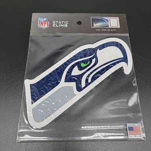 Seattle Seahawks Static Cling 6.5" Car Window Decal Auto Home NFL Football - Picture 1 of 7