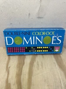 Vintage Dominoes Double-Nine Color-Dot Whitman Western Publishing 56 Tiles - Picture 1 of 5