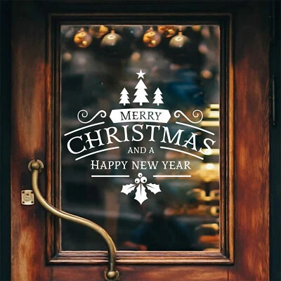 MERRY CHRISTMAS New Y Home Wall Window Sticker Vinyl Gift Decal shop Xmas decor - Image 1 of 4