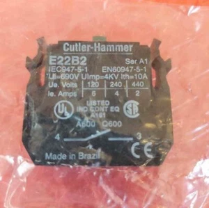 Cutler - Hammer E22B2 Contact Block A1 Black 120V 240V 440V Brazil - Picture 1 of 6