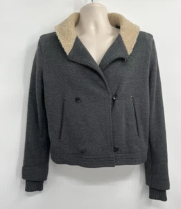 Rag & Bone Mens Gray Wool Lamb Suede Collar Full Button Snap Shacket Coat Size M - Picture 1 of 13