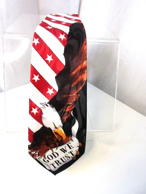 MENS Necktie FRATELLO PATRIOTIC EAGLE HAND MADE TIE USA FLAG STARS & STRIPES Foto 1 de 4
