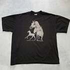 T-shirt vintage homme XL imprimé graphique noir an 2000 chevaux animal