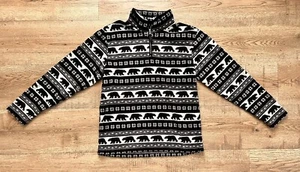 Falls Creek Sweater—Black/White Sweater—Youth Boys Holiday Sweater—Size L 10/12 - Picture 1 of 3