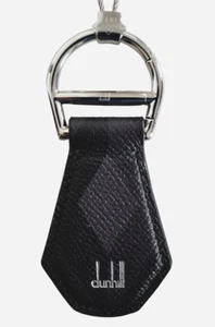 NEW Auth DUNHILL London Steel/Leather FACET CADOGAN ENGINE TURN Keyfob Ring - Picture 1 of 8