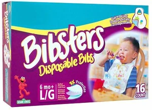Neat Solutions Bibsters, L/G, 16-Count (Pack of 2) Sesame street disposable BIB - Picture 1 of 1