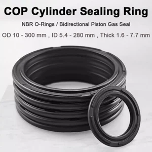 COP Cylinder Sealing Ring NBR O-Rings Bidirectional Piston Gas Seal OD 10-300 mm - Picture 1 of 41
