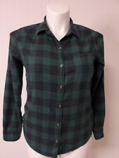 SO Women's/Juniors Small Cozy Flannel Shirt Button Up L/S Blue Green Plaid