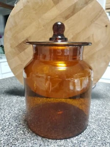Barattolo Farmacia Vintage MCM Retrò Takahashi Ambra Marrone Vetro Soffiato   - Foto 1 di 9