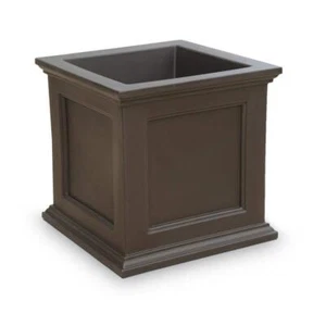Mayne Garden Center 28"W Plastic Decorative Pots Square Individual Outdoor Brown - Picture 1 of 6