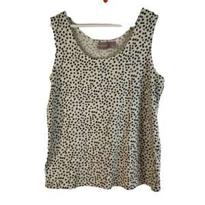 Camiseta sin mangas Chico's lunares dálmata talla 2 grande nailon/spandex - Imagen 1 de 5