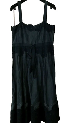 NEW TOCCA MIXED MEDIA WOOL EMBROIDERED SHEER CRINKLED DRESS SIZE 6 - Image 1 of 4