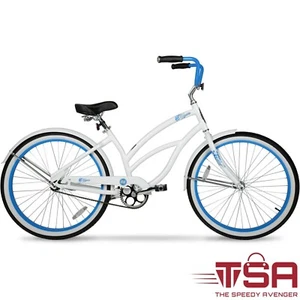 IN HAND Hyper Bicycles 26 In. Women's Beach Cruiser White Light Weight Aluminum - Picture 1 of 8