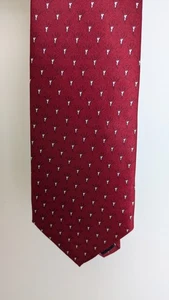 Vintage J. Garcia Rhino & Puppy Collection Eighteen 100% Silk Red/White Preppy - Bild 1 von 9