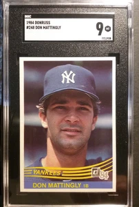1984 DONRUSS BASEBALL #248 DON MATTINGLY ROOKIE SGC 9 MINT - Picture 1 of 4
