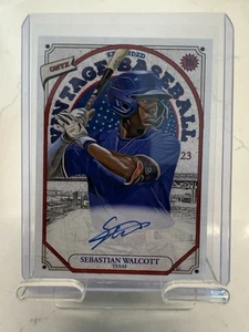 2023 Onyx Vintage Sebastian Walcott Blue Ink Auto #OASW Rangers - Picture 1 of 2
