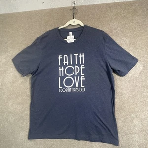 Naptime Shirt Damen Extra Large blau Glaube Hoffnung Liebe Bibelvers Tee Canvas - Bild 1 von 11