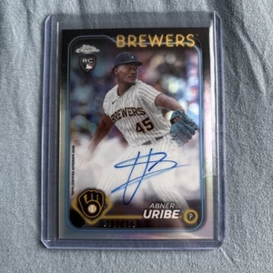 2024 Topps Chrome Abner Uribe RC Auto #RA-AU /499 Milwaukee Brewers - Picture 1 of 2