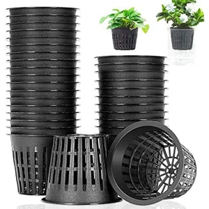 Netztopf 3 Zoll schwarz 50 STCK. Schwerlast Schlitz Netz Hydrokultur Tassen - Bild 1 von 5