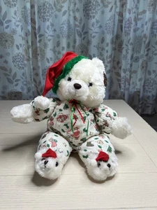 "Zapatillas de muñeco de nieve Cuddle Wit Holiday Bear 1986 vintage con etiqueta 12""" - Imagen 1 de 6