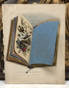 Impresión antigua "El álbum y libro de recortes frontispicio" publicada William Spooner c1830 - Imagen 1 de 15