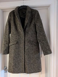 Ladies animal print beige black brown coat size 10 vgc - Picture 1 of 6