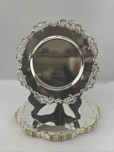 Godinger Barock Platzteller - 8er Set versilbert Kunst Speiseteller Teller - Bild 1 von 24
