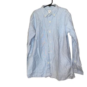 Gap Kids Light Blue Button-Up Shirt XL (12) 100% Cotton Long Sleeve Classic Fit - Picture 1 of 7