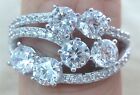 925 STERLING SILVER sparkling ROUND brilliant cz women dress solid ring L N P R