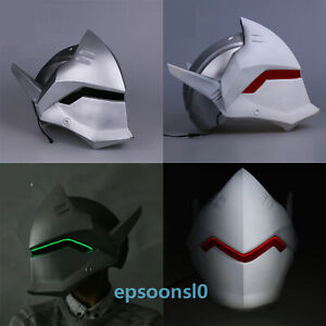 Overwatch Genji Cosplay Helmet Halloween Party Costume Prop PVC Full Mask W/ Led