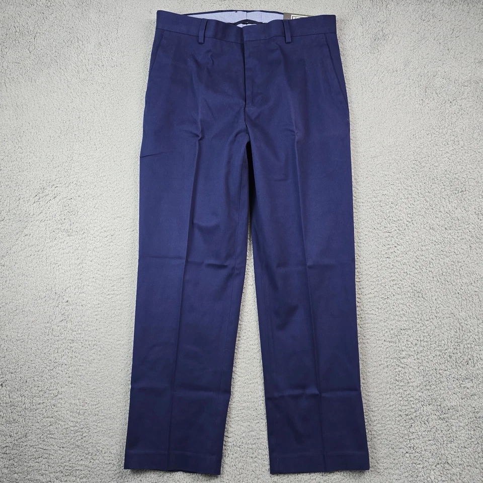 Kirkland Signature Comfort Pant Mens 33x30 Blue Stretch Tapered Flat Classic NWT - Image 1 of 4