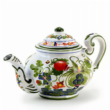 FAENZA-CARNATION: Teapot  9.5 WIDE with the handle X 5.5 HIGH (Holds 6-8 Cups)