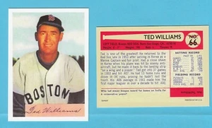1954 Style Collectors Card -- # 66 Ted Williams -- Boston Red Sox - Picture 1 of 1