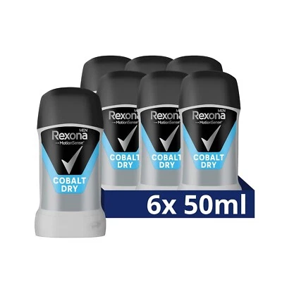 BRANDED Rexona Men Deostick Cobalt Dry Anti-Transpirant Herren Männer 6 x 50 ml 6er Pack