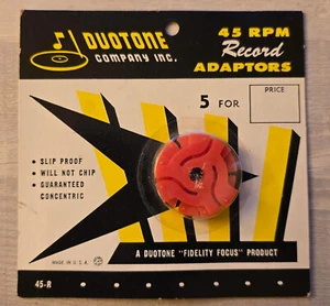 Duotone 45 RPM Plattenadapter - 5 rote Einsätze - Vintage USA Paket - Bild 1 von 1