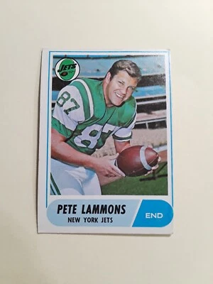 1968 Topps Pete Lammons Rookie #143 football card New York Jets - Image 1 of 2