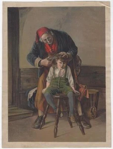 Barber By Nikolaos Gyzis Vintage Color Print Unframed - Picture 1 of 2
