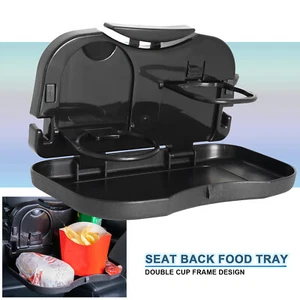Universal Car Back Seat Folding Table Food Drink Cup Tray Auto Holder Stand Desk - Picture 1 of 7