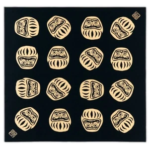 Daruma Puppe Wandteppich Furoshiki 35"" x 35"" Baumwolle Geschenkverpackung/Schwarz/Hergestellt in Japan - Bild 1 von 2
