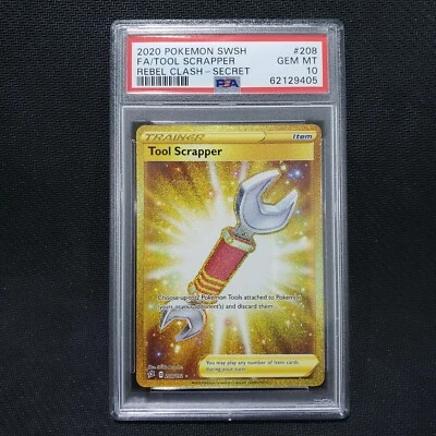 2020 Pokemon: TOOL SCRAPPER 208/192 Gold Secret [Rebel Clash] Gem Mint PSA 10 💎 - Image 1 of 2