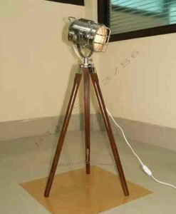 light Chrome Marine Tripod Floor Lamp Tripod Floor / Table LAMP nautical search - Picture 1 of 2