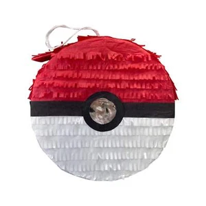 Piñata bola roja y blanca, perfecta para fiestas temáticas Poke Ball, cumpleaños infantil - Imagen 1 de 4