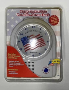 Songs of Freedom Patriotic Alarm Clock 4 Songs. Yellowing On Clock. See Pics. - Picture 1 of 4