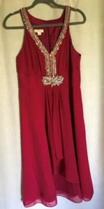 Burgunderrotes Monsoon Kleid Größe 14 - Bild 1 von 8