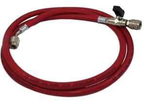 TUBO flessibile rosso R22/R407/R32 con rubinetto attacco 1/4" SAE LUNGH. 1500mm - Foto 1 di 1